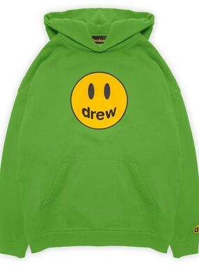 Drew House Mascot Hoodie Bright Lime Green Smiley Face Justin Bieber Size Medium